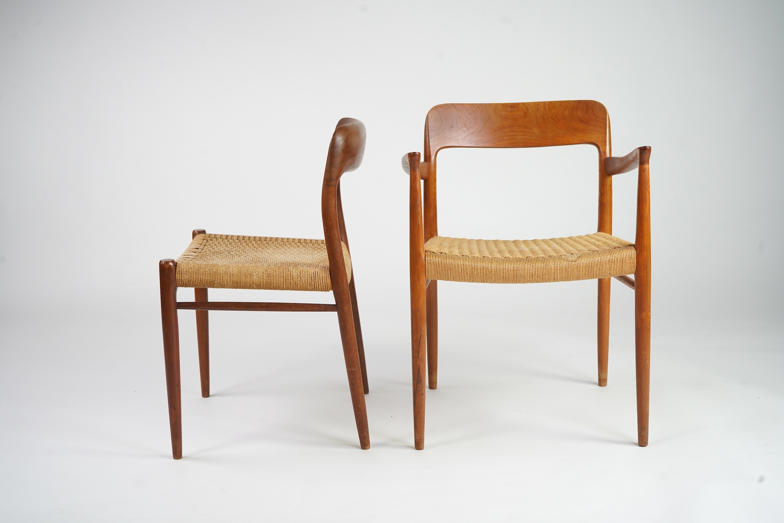 Niels Otto Møller (Danish, 1920-1982) for JL Møllers Møbelfabrik: A set of ten teak dining chairs